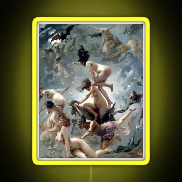 Witches Going To Their Sabbath Luis Ricardo Falero RGB Neon Sign