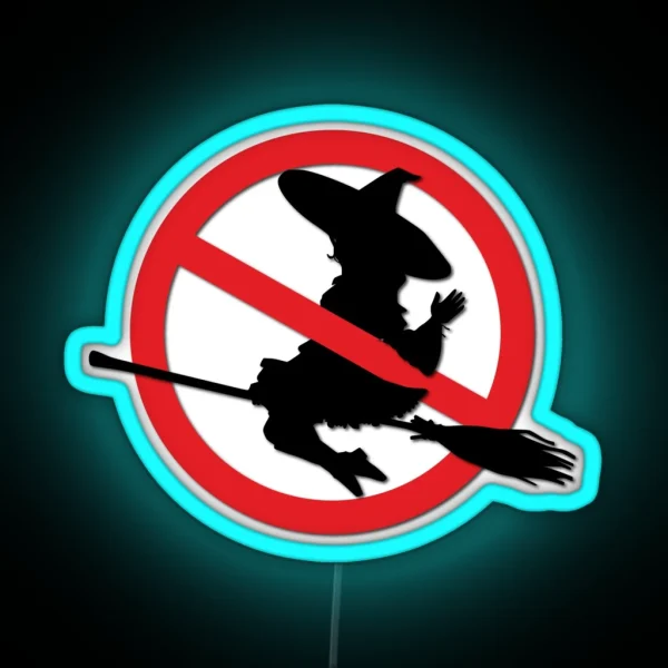 Witches Prohibition Sign RGB Neon Sign