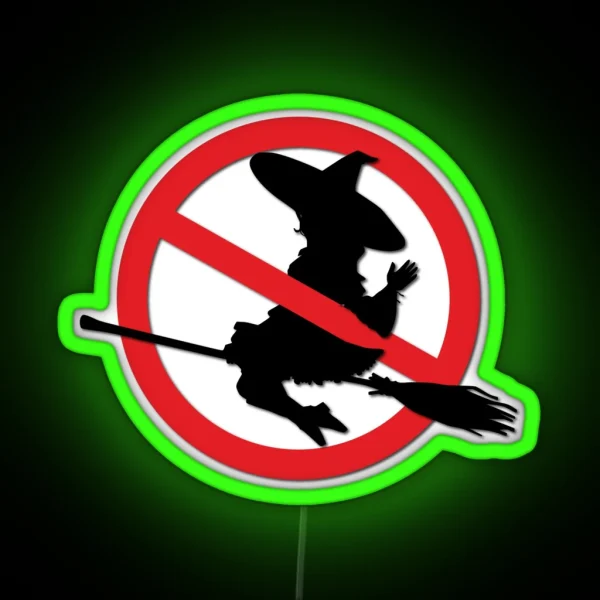 Witches Prohibition Sign RGB Neon Sign