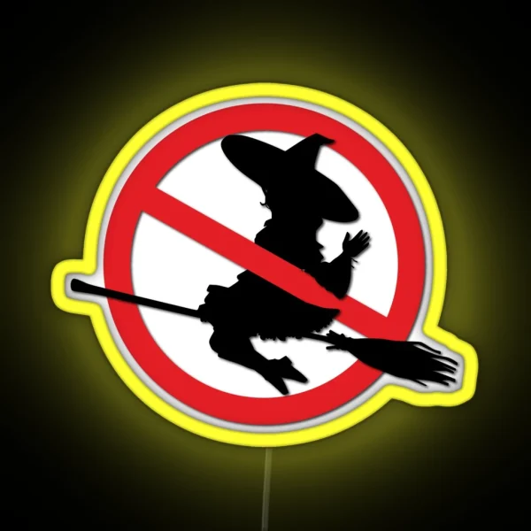 Witches Prohibition Sign RGB Neon Sign