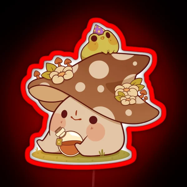 Witchy Mushroom And Frog RGB Neon Sign