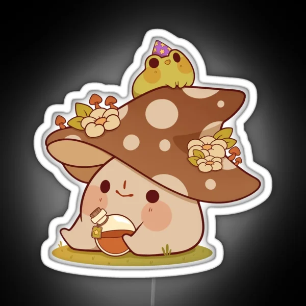 Witchy Mushroom And Frog RGB Neon Sign