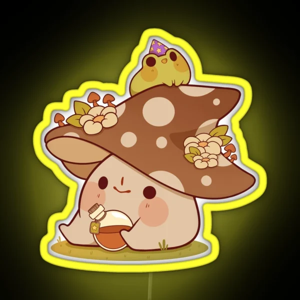 Witchy Mushroom And Frog RGB Neon Sign