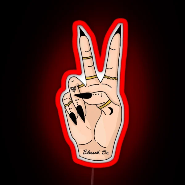 Witchy Peace Sign RGB Neon Sign