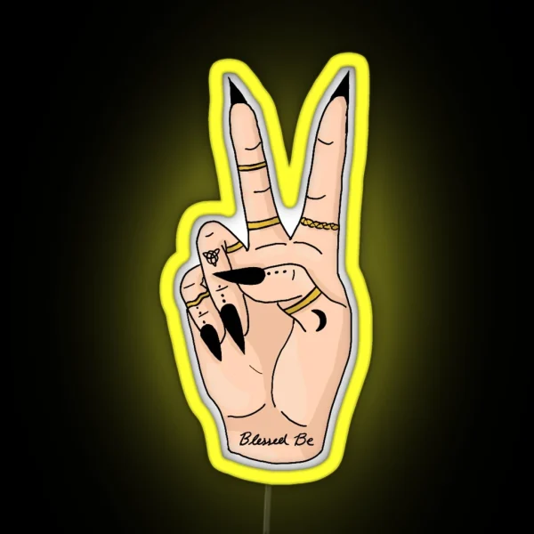 Witchy Peace Sign RGB Neon Sign
