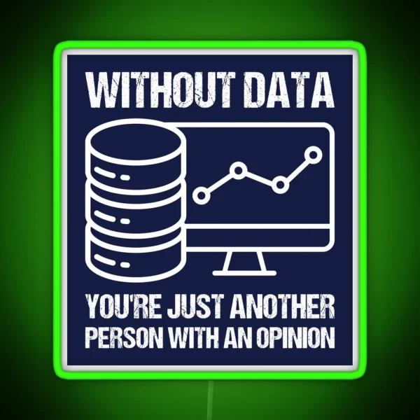 Without Data You Re Just Another Person With An Opinion RGB Neon Sign