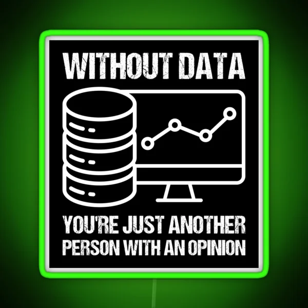Without Data You Re Just Another Person With RGB Neon Sign