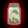Enchanted Wizard Frog in Colorful Mason Jar Neon Sign Accent