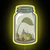 RGB Neon Wizard Frog Illuminated Sign in Glass Mason Jar