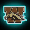 Neon Wall Sign Featuring Vibrant WMU Logo in Bright RGB Colors