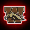 Vibrant RGB LED Light Box Display with WMU logo design