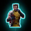Glowing Neon Sign Featuring Wolverines' Buddy Deadpool in Vibrant Colors