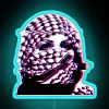 Neon Art Sign featuring a Palestinian woman in Keffiyeh.
