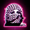 Vibrant, Hand-Drawn Woman in Keffiyeh Inspired by Middle Eastern Culture