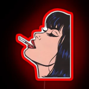 Woman Smoking Cigarette Art RGB Neon Sign