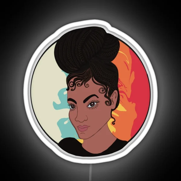 Woman With Braided Bun RGB Neon Sign