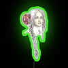 Vibrant Neon Sign with Hand-Braided Portrait Artwork Interior Decor Ideas