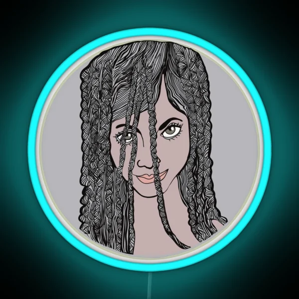 Woman With Braided Hair RGB Neon Sign