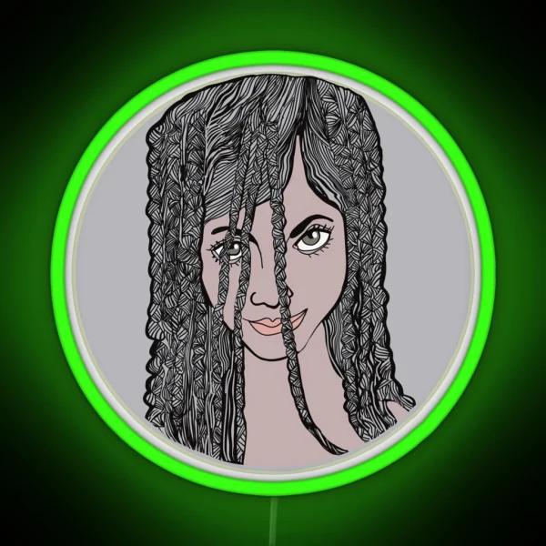 Woman With Braided Hair RGB Neon Sign
