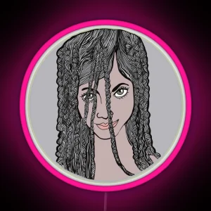 Woman With Braided Hair RGB Neon Sign