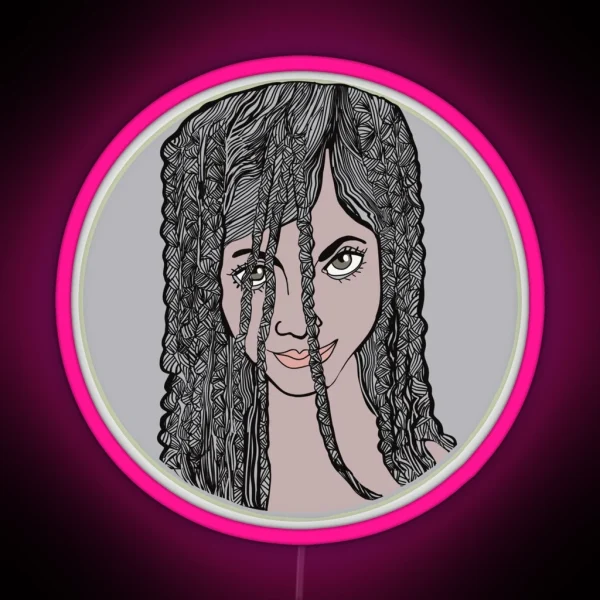 Woman With Braided Hair RGB Neon Sign