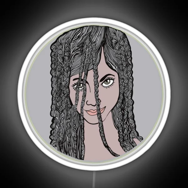 Woman With Braided Hair RGB Neon Sign