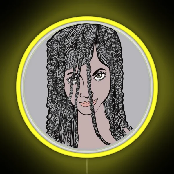 Woman With Braided Hair RGB Neon Sign