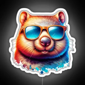 Wombat Wearing Sunglasses RGB Neon Sign