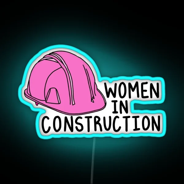 Women In Construction Pink Hard Hat RGB Neon Sign