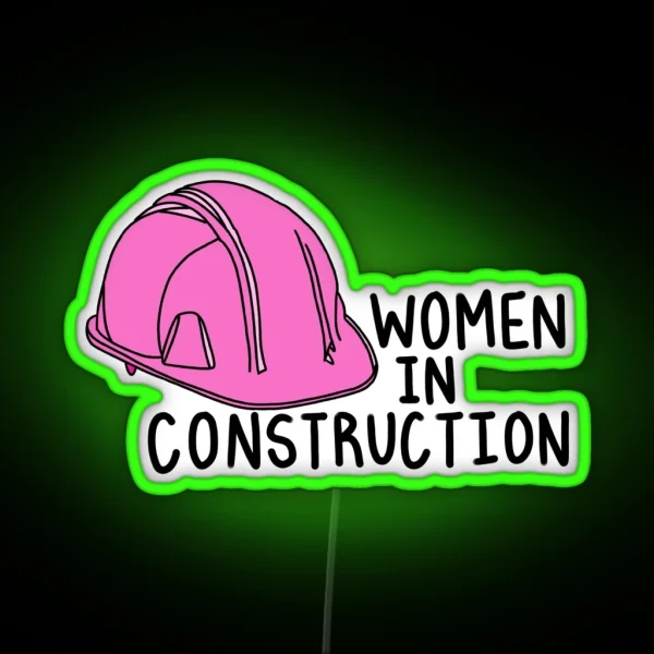 Women In Construction Pink Hard Hat RGB Neon Sign