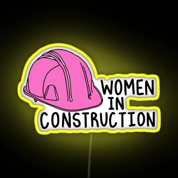 Women In Construction Pink Hard Hat RGB Neon Sign