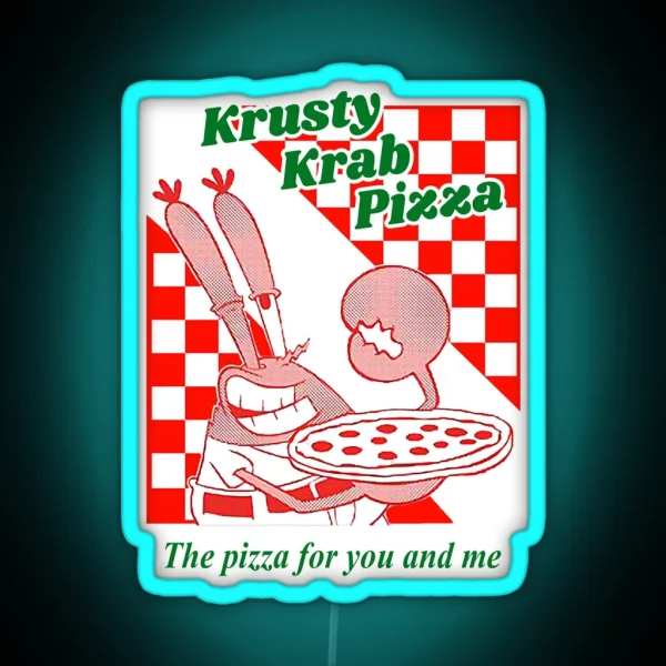 Women Men Krusty Krab Pizza Awesome For Movie Fan RGB Neon Sign