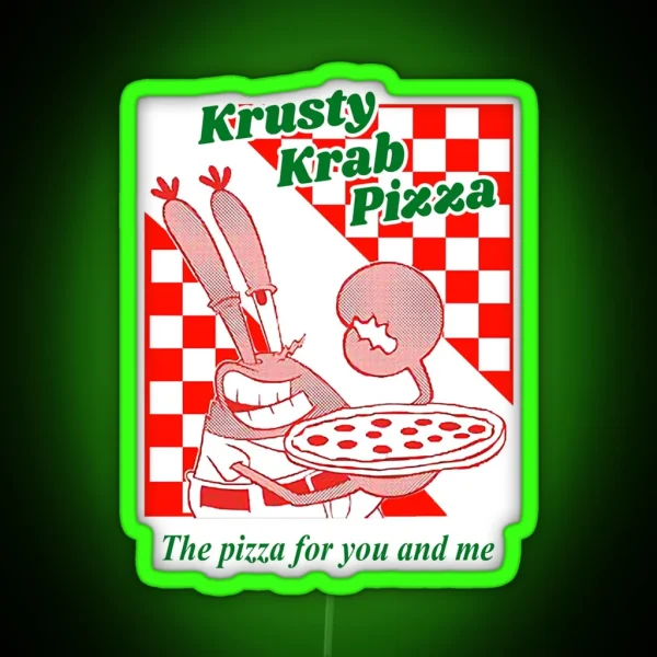 Women Men Krusty Krab Pizza Awesome For Movie Fan RGB Neon Sign