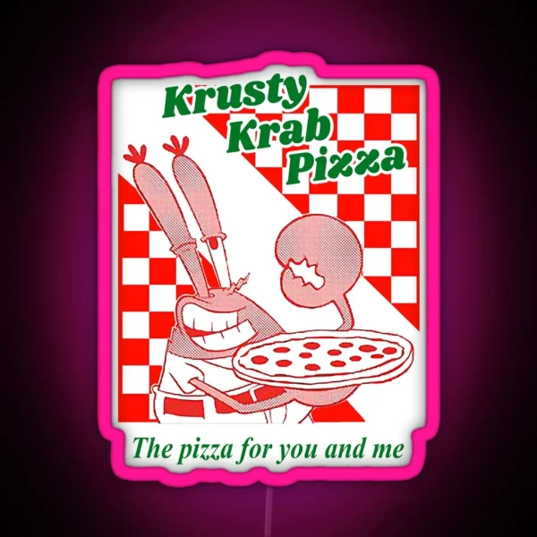 Women Men Krusty Krab Pizza Awesome For Movie Fan RGB Neon Sign