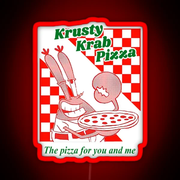Women Men Krusty Krab Pizza Awesome For Movie Fan RGB Neon Sign