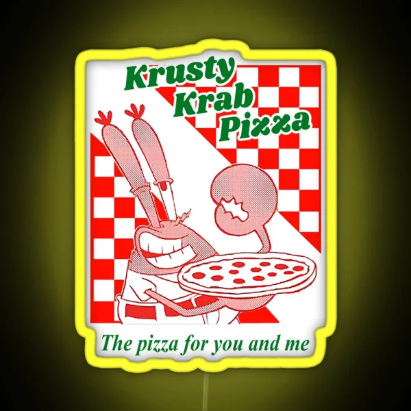 Women Men Krusty Krab Pizza Awesome For Movie Fan RGB Neon Sign