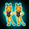 Vibrant Neon Party Decor with Rabbit Ear Silhouettes Illuminated Sign