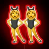 Girls' Night Out with Rabbits Celebrating in Neon Fun Style