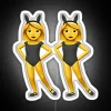 Whimsical Women's Party Emojis in Vibrant Neon Lighted Decor Sign