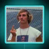 Vintage Wooderson quotes from Dazed and Confused in colorful neon lighting