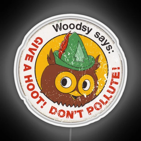 Woodsy Owl 2 RGB Neon Sign