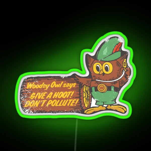 Woodsy Owl RGB Neon Sign
