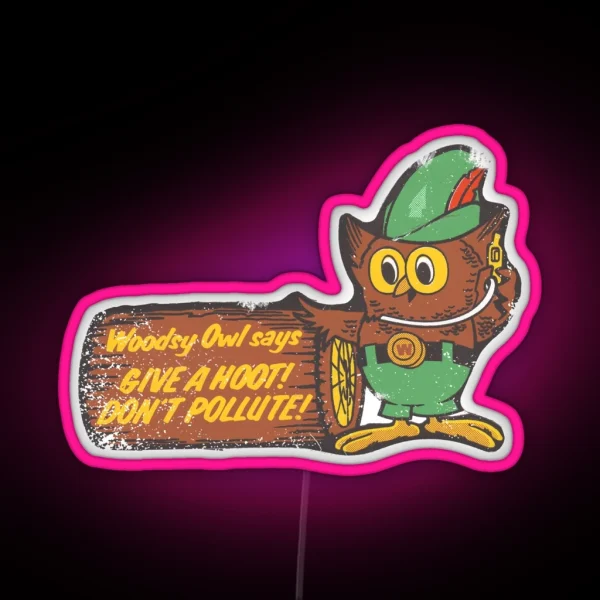 Woodsy Owl RGB Neon Sign