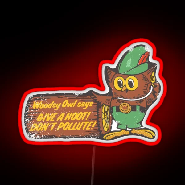 Woodsy Owl RGB Neon Sign