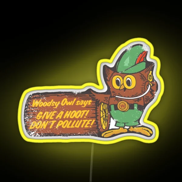 Woodsy Owl RGB Neon Sign