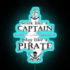 Vibrant Neon Sign: Work Like a Captain Play Like a Pirate