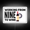 Vibrant RGB neon desk decoration for remote workers and wine lovers.