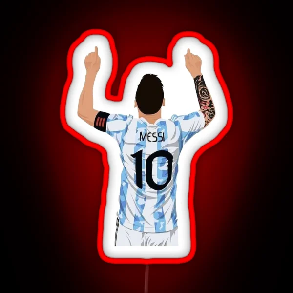 World Cup Soccer Football Lionel Messi Argentina RGB Neon Sign