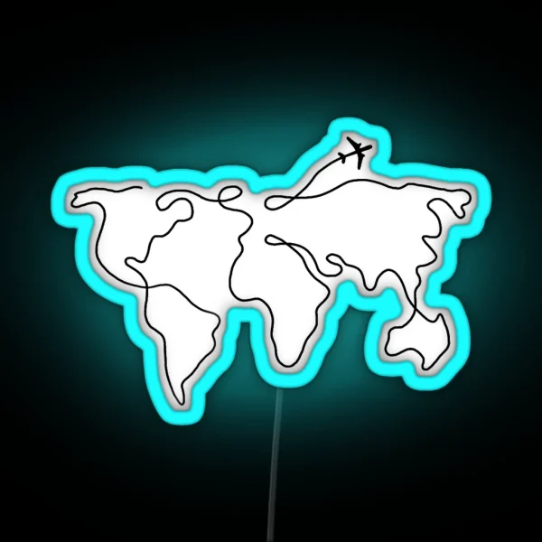 World Map RGB Neon Sign