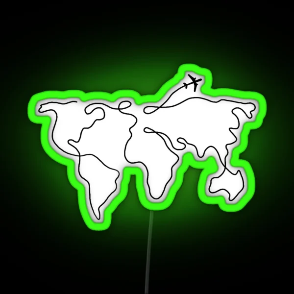 World Map RGB Neon Sign